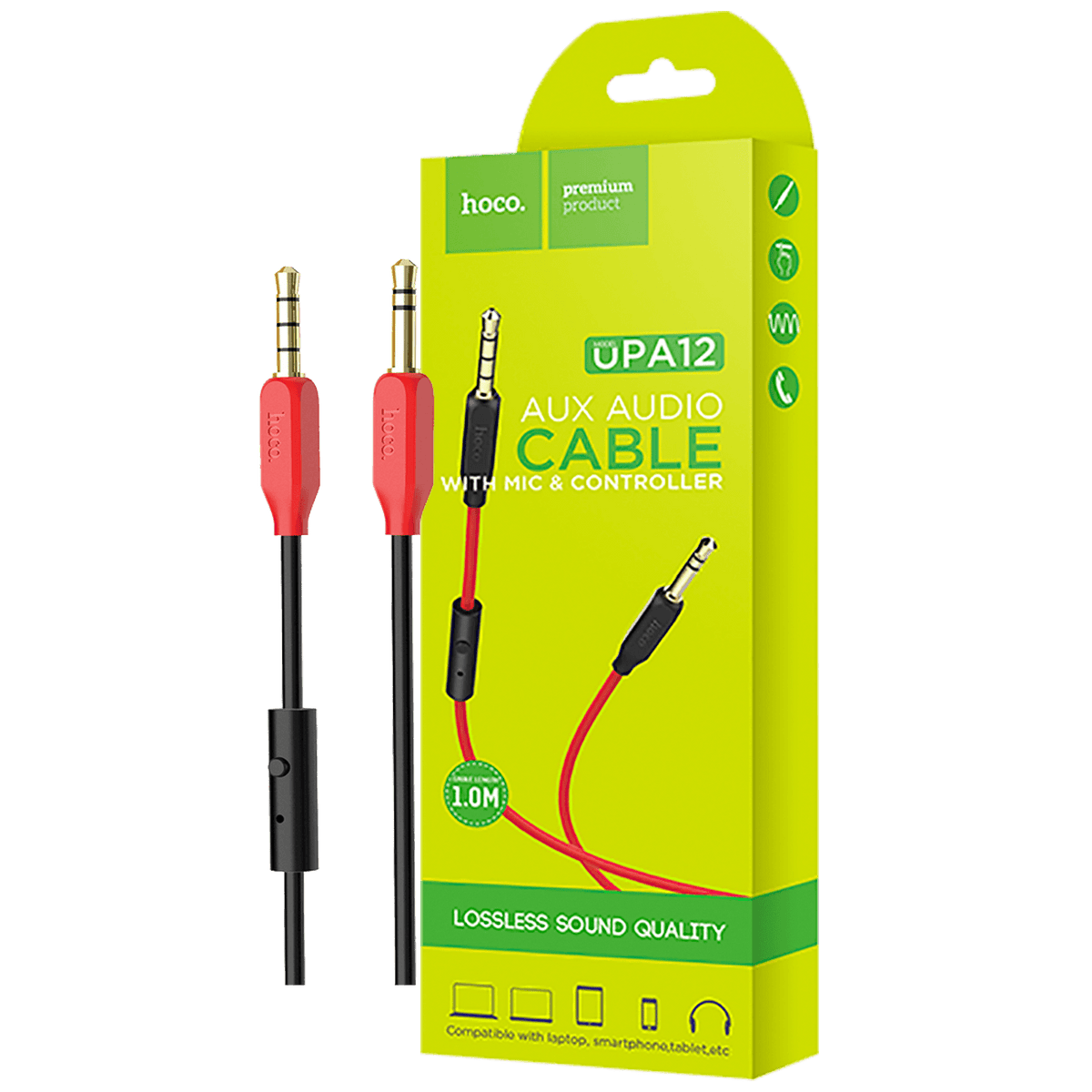 hoco. Audio kabel 3.5 mm sa mikrofonom, dužina 1.0 metar - UPA12 AUX MIC
