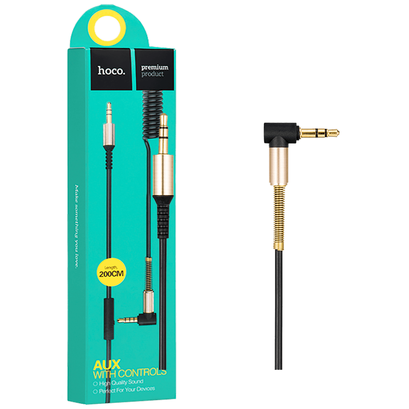 hoco. Audio kabel 3.5 mm sa mikrofonom, dužina 2.0 metra - UPA02 Spring Audio AUX MIC