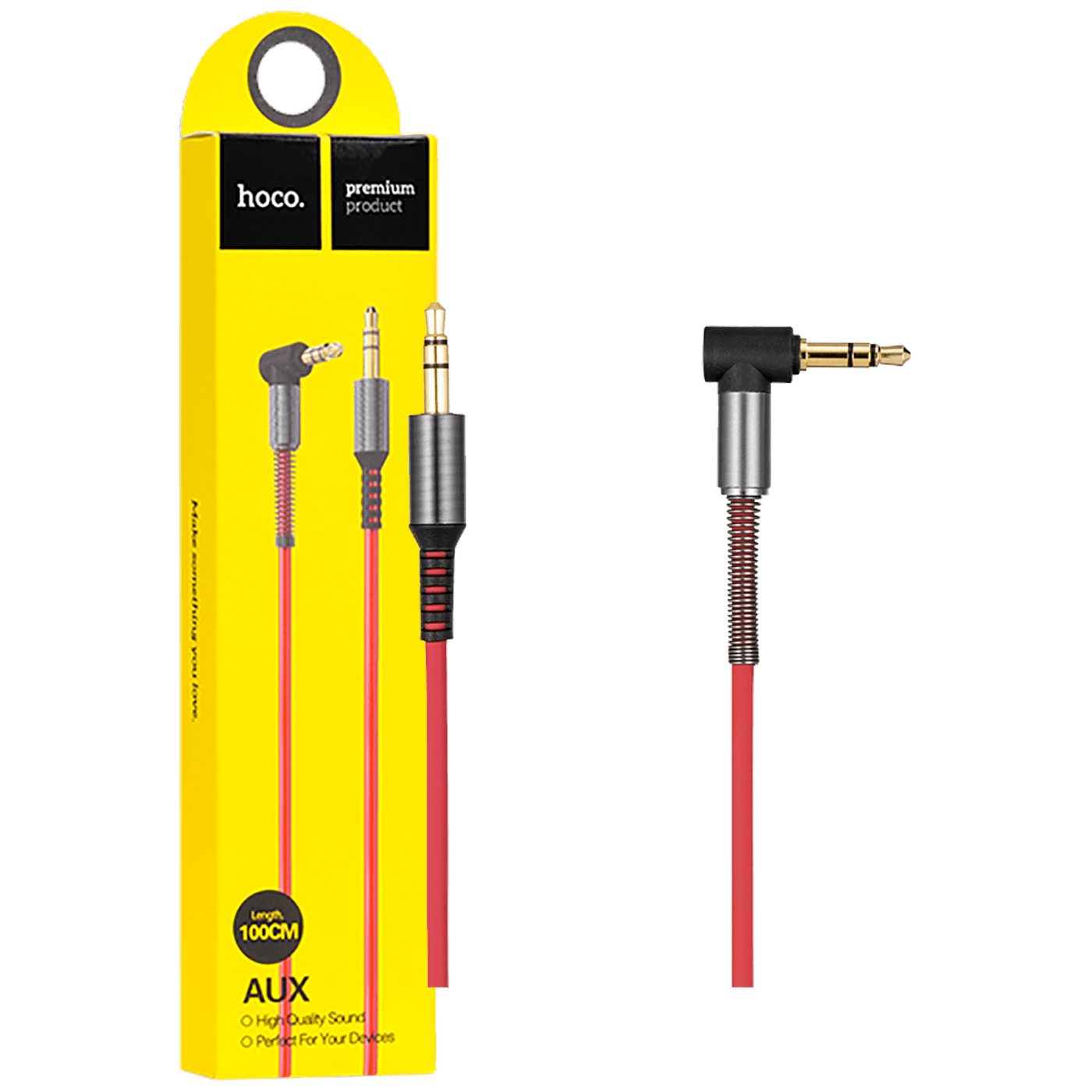 hoco. Audio kabel 3.5 mm, dužina 1.0 metar, crvena - UPA02 Spring Audio AUX, RD