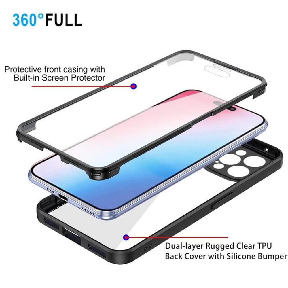 Techsuit – ColorVerse 360 Series obostrana zaštitna maska za Xiaomi Poco X6 Pro – crna