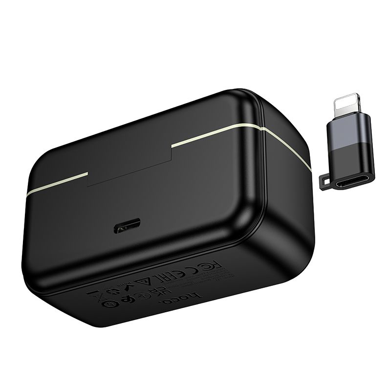Hoco L22 bežični Lavalier mikrofon 2 u 1 sa ENC tehnologijom sa Lightning / USB C priključcima - crni