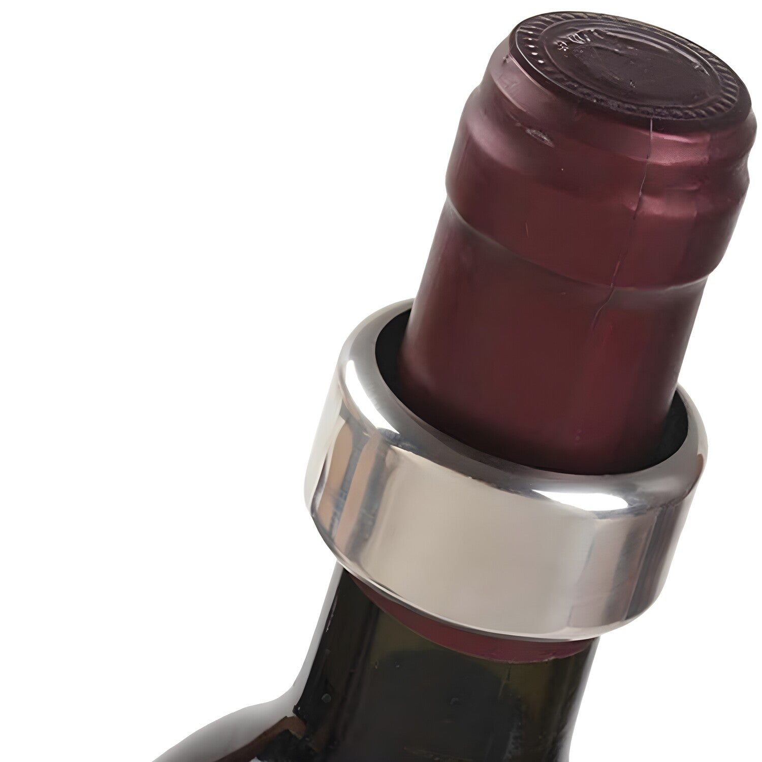Metalni ovratnik protiv kapanja za bocu vina - Srebrna KP33344