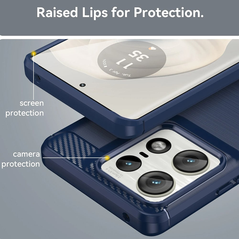 Techsuit Carbon Silicone maska za Motorola Edge 50 Pro – crna