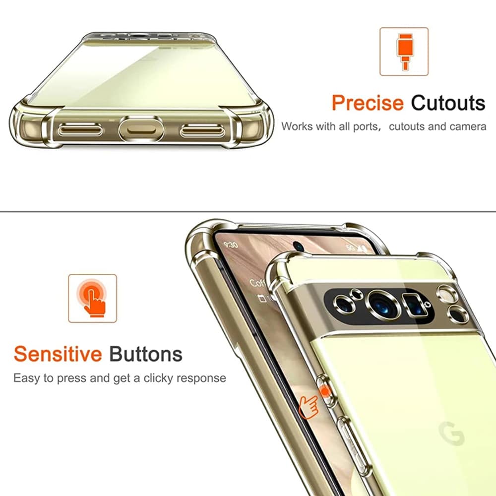 Techsuit Shockproof Clear Silicone prozirna maskica otporna na udarce za Google Pixel 9 Pro XL