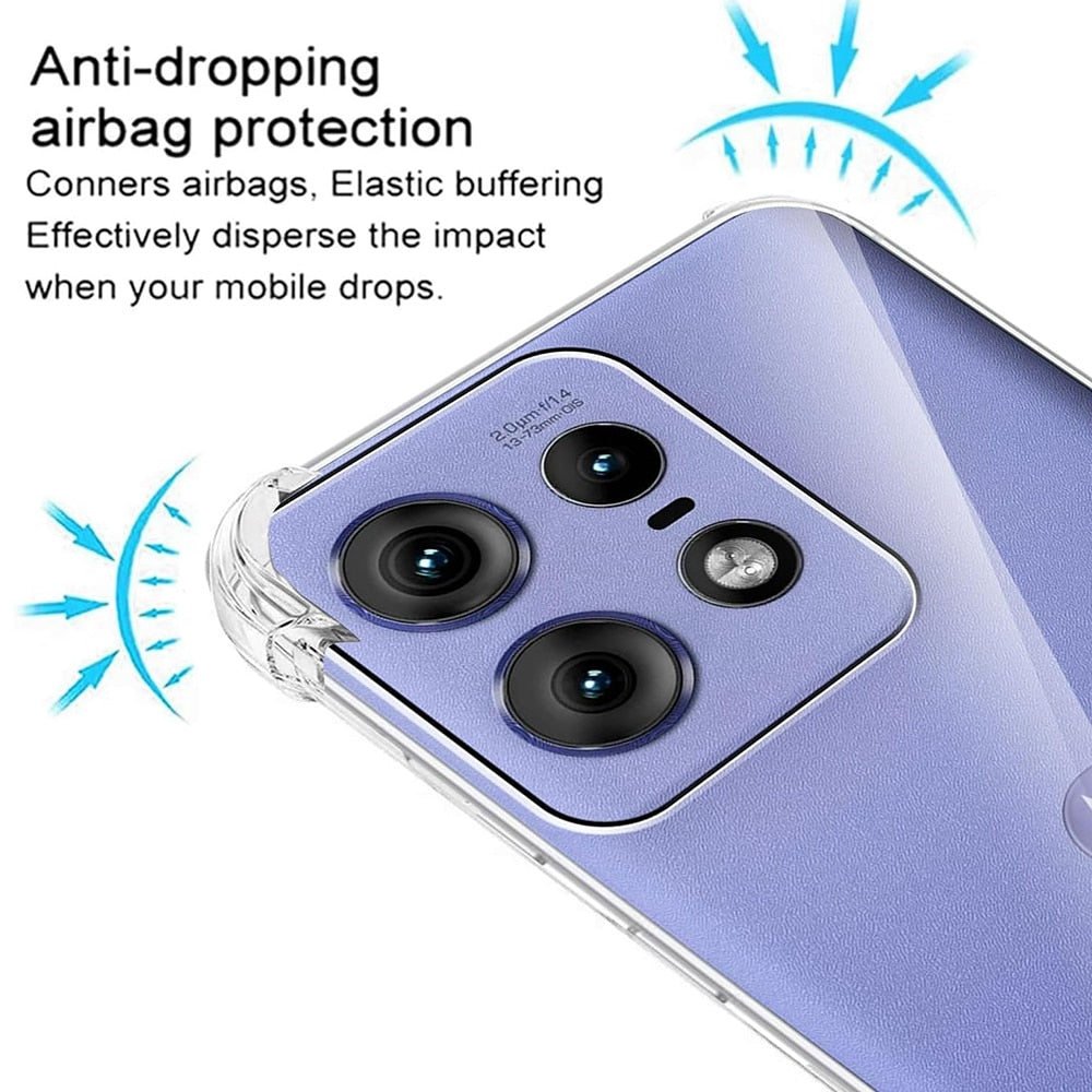 Techsuit Shockproof Clear Silicone prozirna maskica otporna na udarce za Motorola Edge 50 Pro