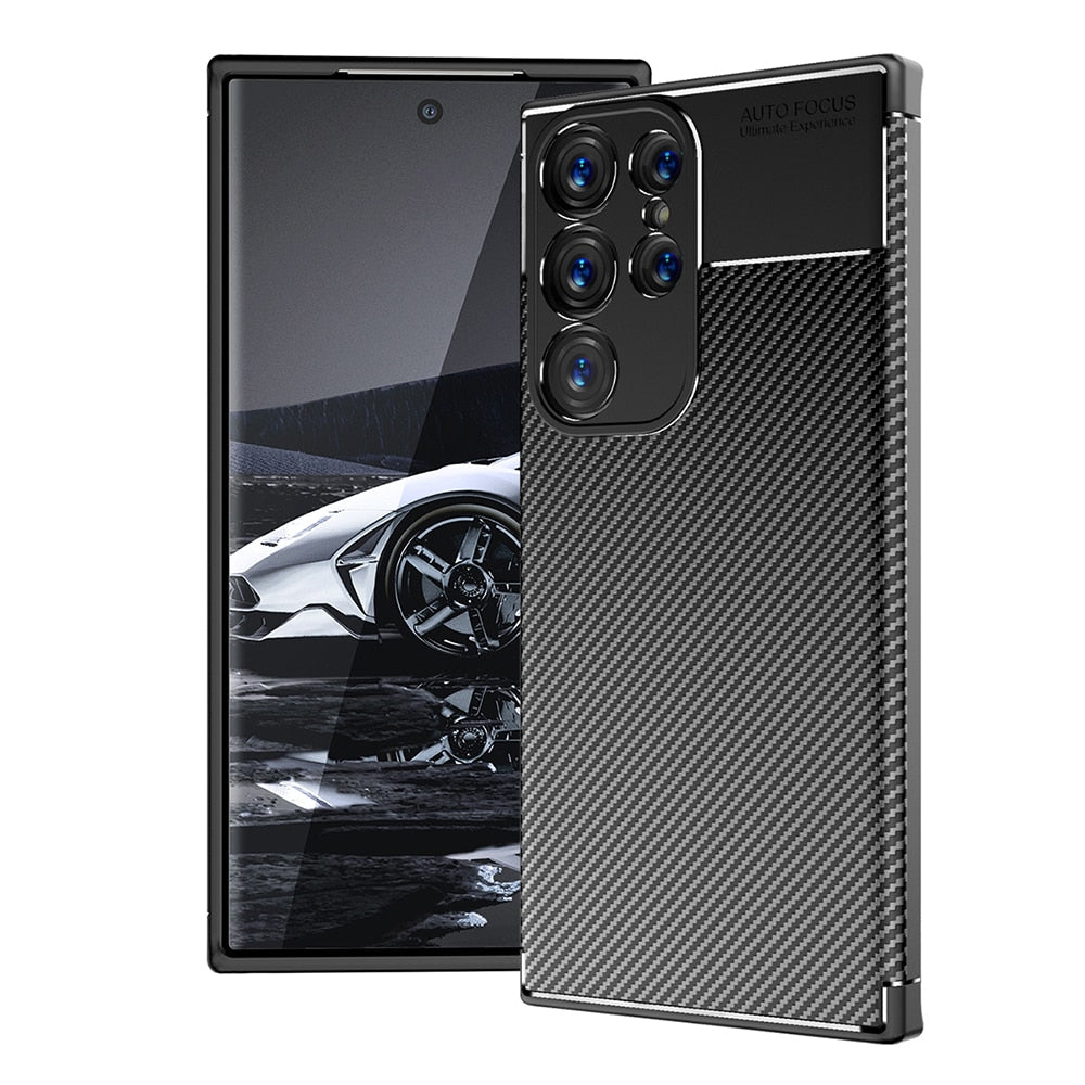 Techsuit – CarbonFiber maska za Samsung Galaxy S23 Ultra – crna