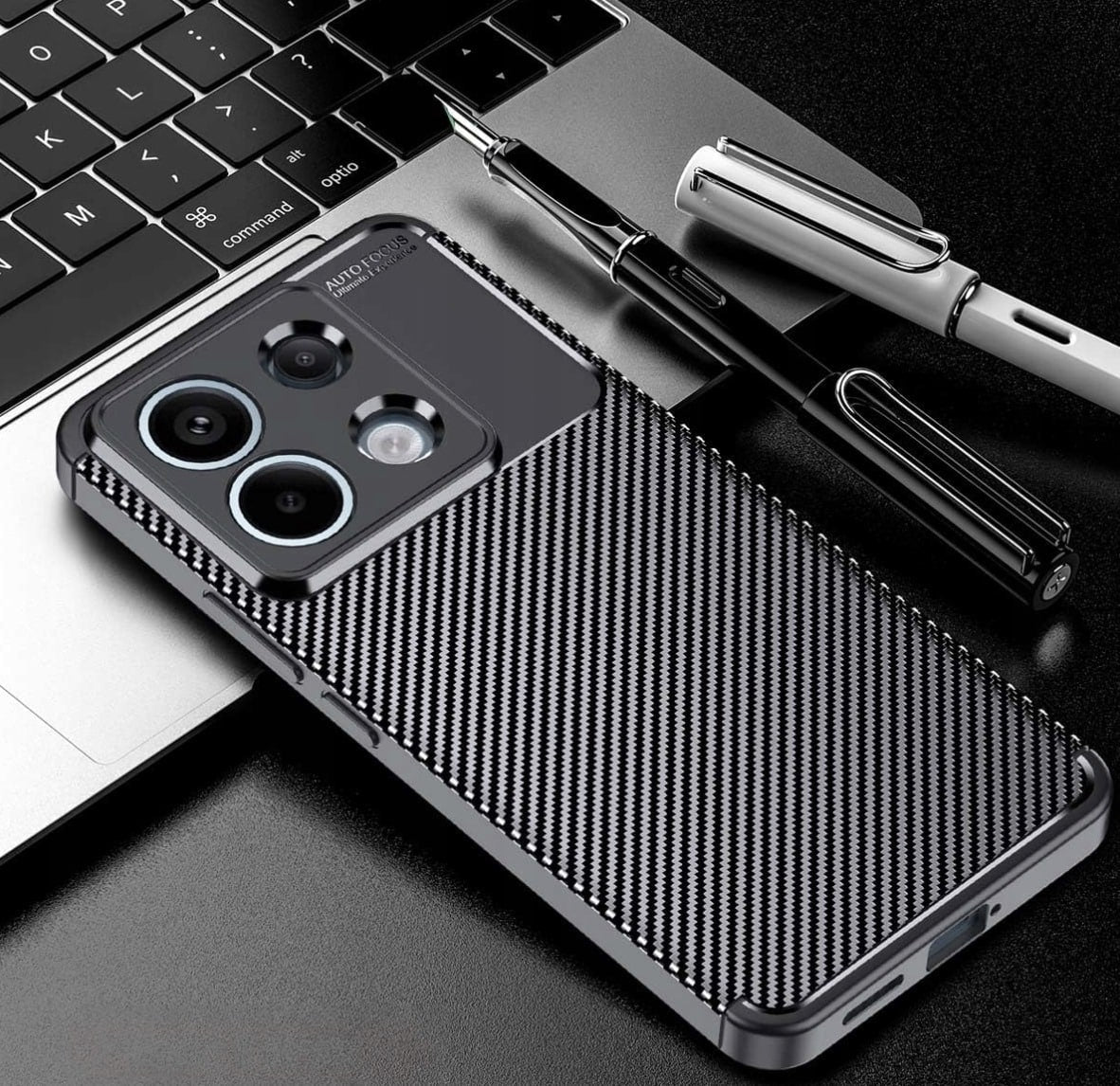 Techsuit – CarbonFiber maska za Xiaomi Redmi Note 13 Pro 5G / Poco X6 – crna