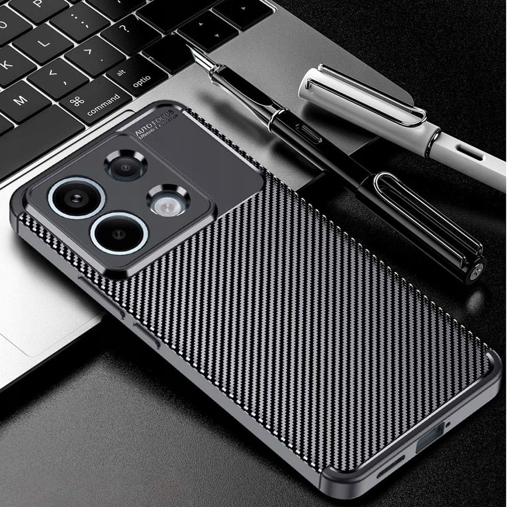 Techsuit – CarbonFiber maska za Xiaomi Redmi Note 13 Pro 5G / Poco X6 – crna