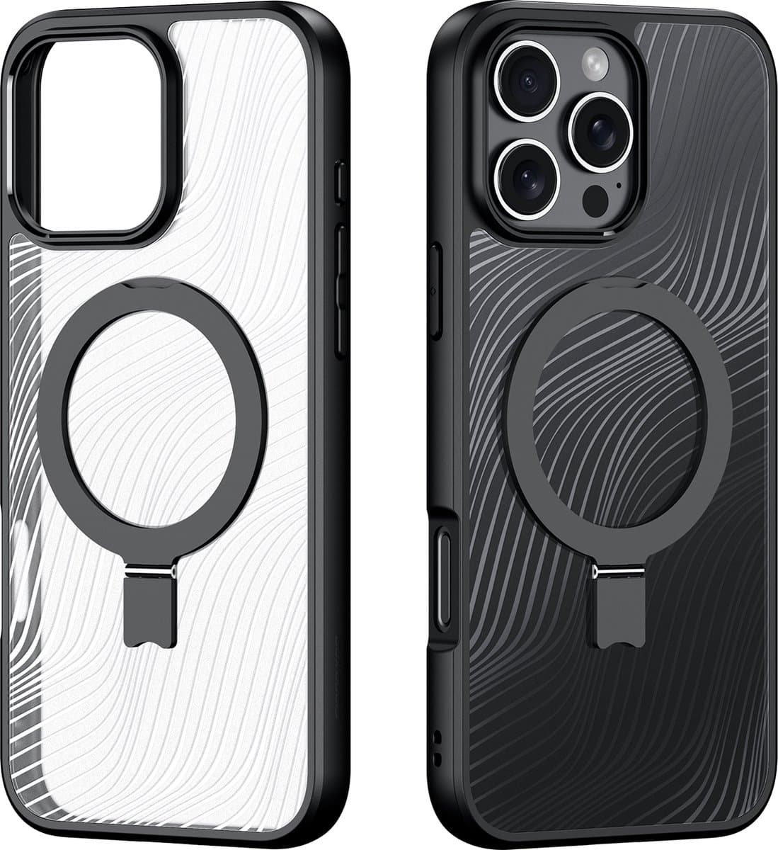 Dux Ducis Aimo Mag maska sa MagSafe i postoljem za iPhone 16 Pro – crna