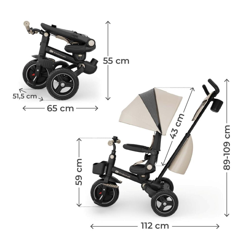 Kinderkraft Tricikl SPINSTEP 2 PLUS, bež