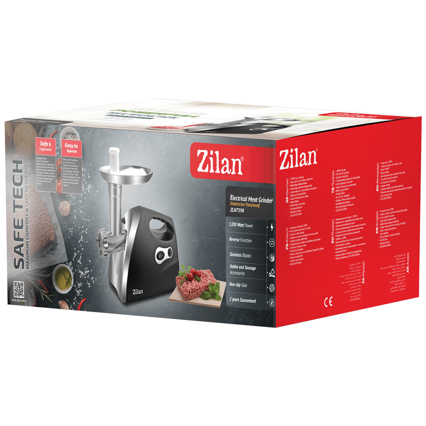 Zilan Mašina za mljevenje mesa, snaga 1200 W, crna - ZLN7599