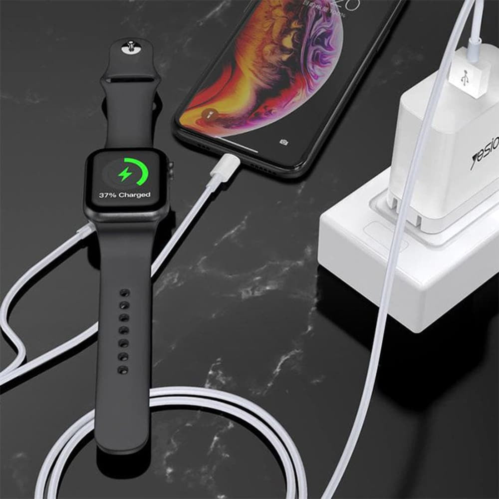 Yesido - Data kabel (CA-70) - 2u1 USB to Lightning Apple Watch 2.4A 120cm - bijeli