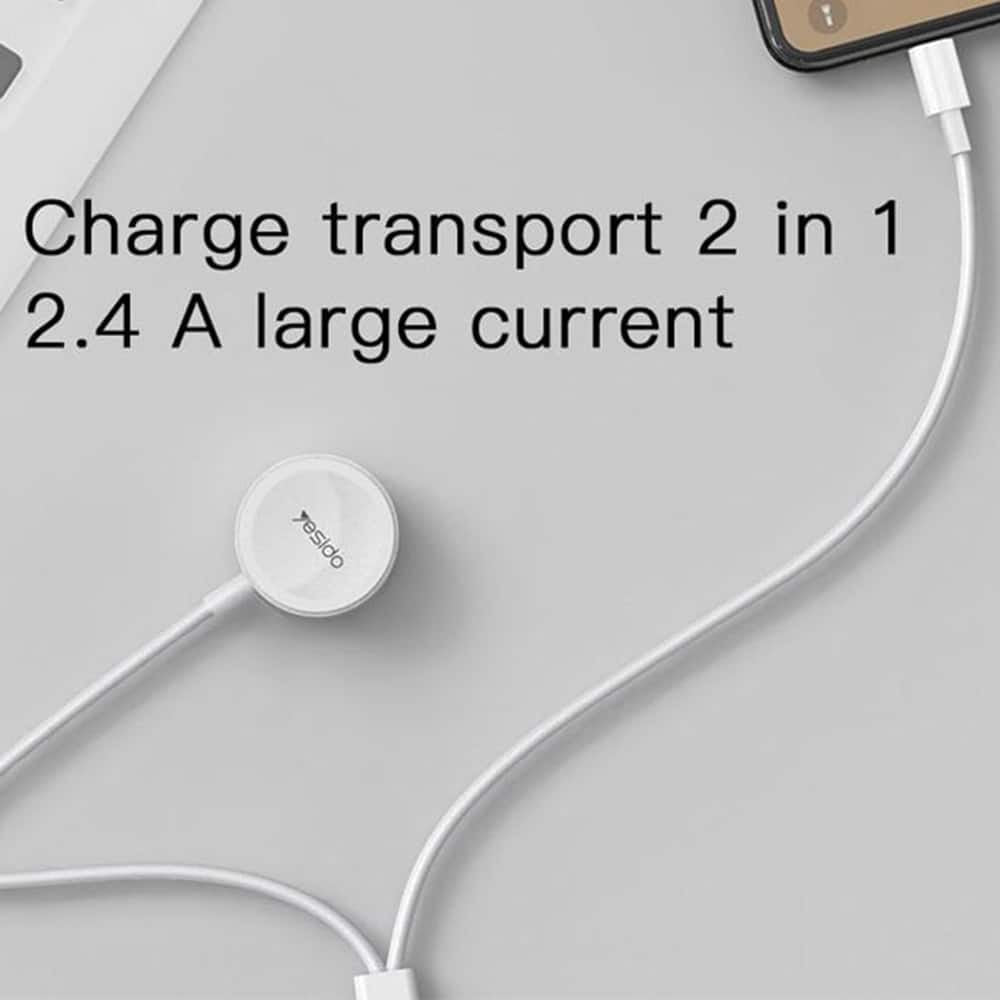 Yesido - Data kabel (CA-70) - 2u1 USB to Lightning Apple Watch 2.4A 120cm - bijeli