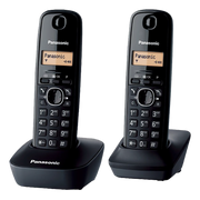 Panasonic Telefon bežični, DUO DECT, 1.25" LED display, crna boja - KX-TG1612FXH