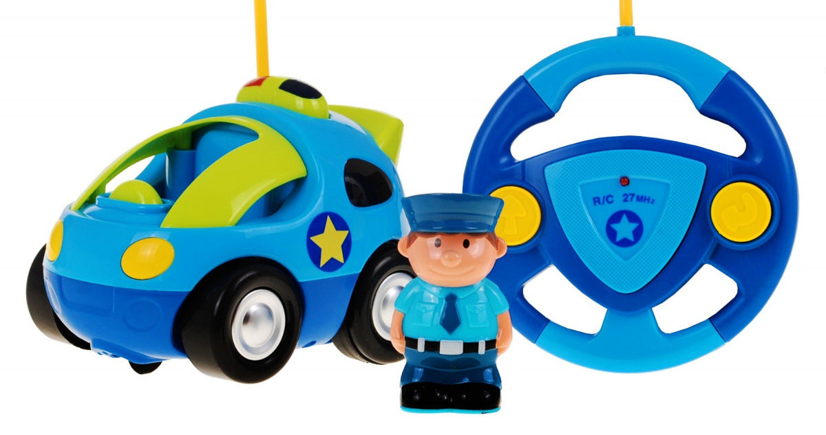 Mali policijski auto na daljinsko upravljanje - plavo/žuti