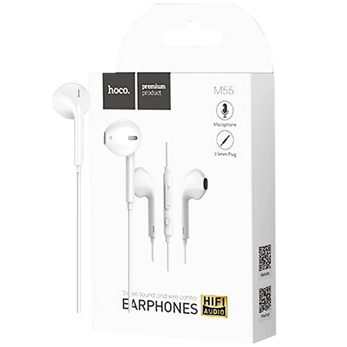 hoco. Slušalice sa mikrofonom, 3.5 mm,dužina kabela 1.2 met,bijela - M55 Memory sound White