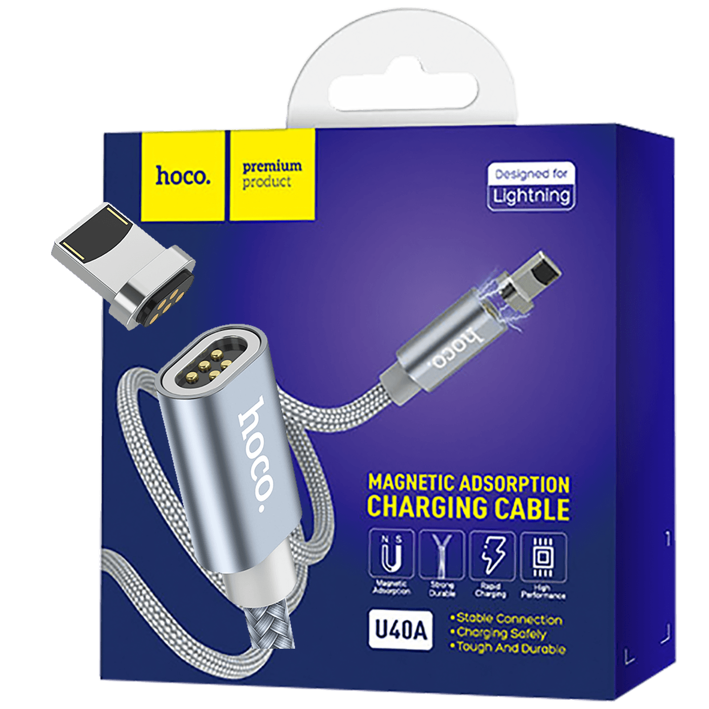 hoco. USB kabel za iPhone, metal magnetic, Lightning, 2.0 A - U40A Magnetic Lightning