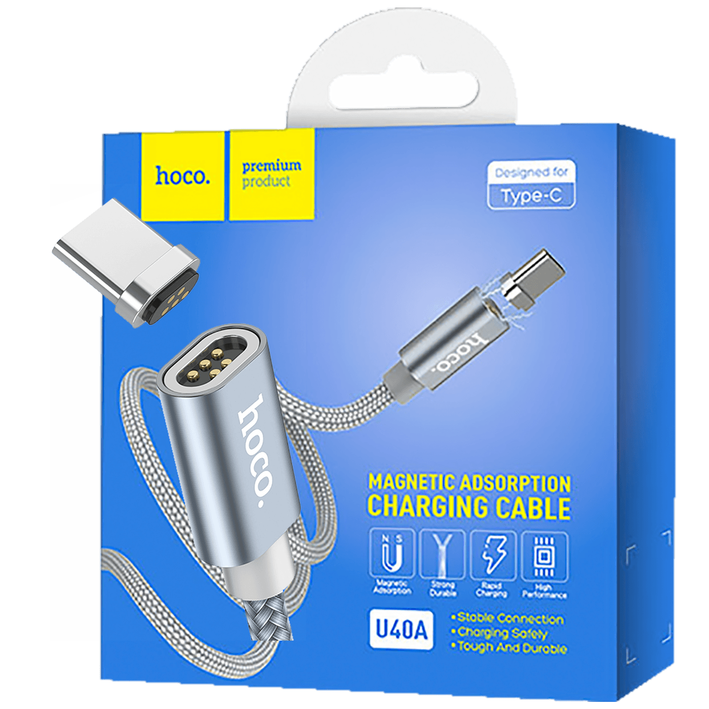 hoco. USB kabel za smartphone, metal magnetic, type C, 2.0 A - U40A Magnetic type C