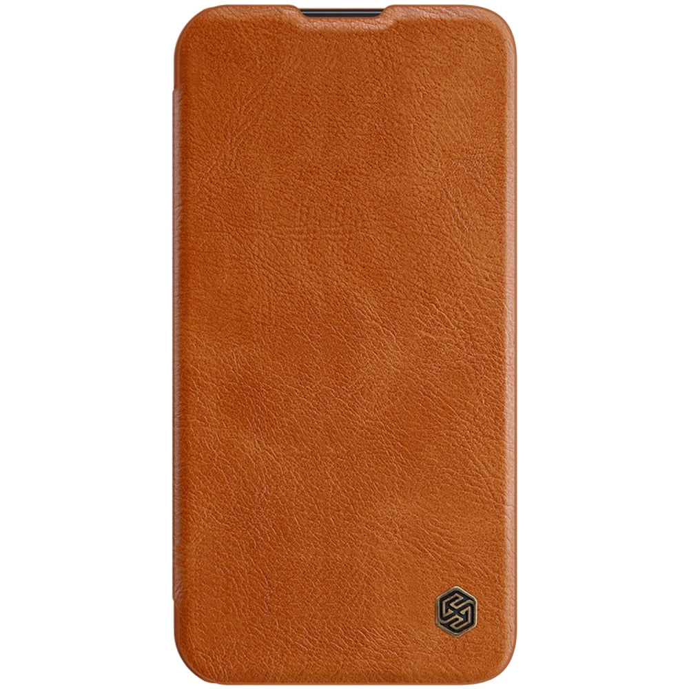 Nillkin Qin Leather Pro preklopna maska sa štitnikom za kameru za iPhone 13 - Brown
