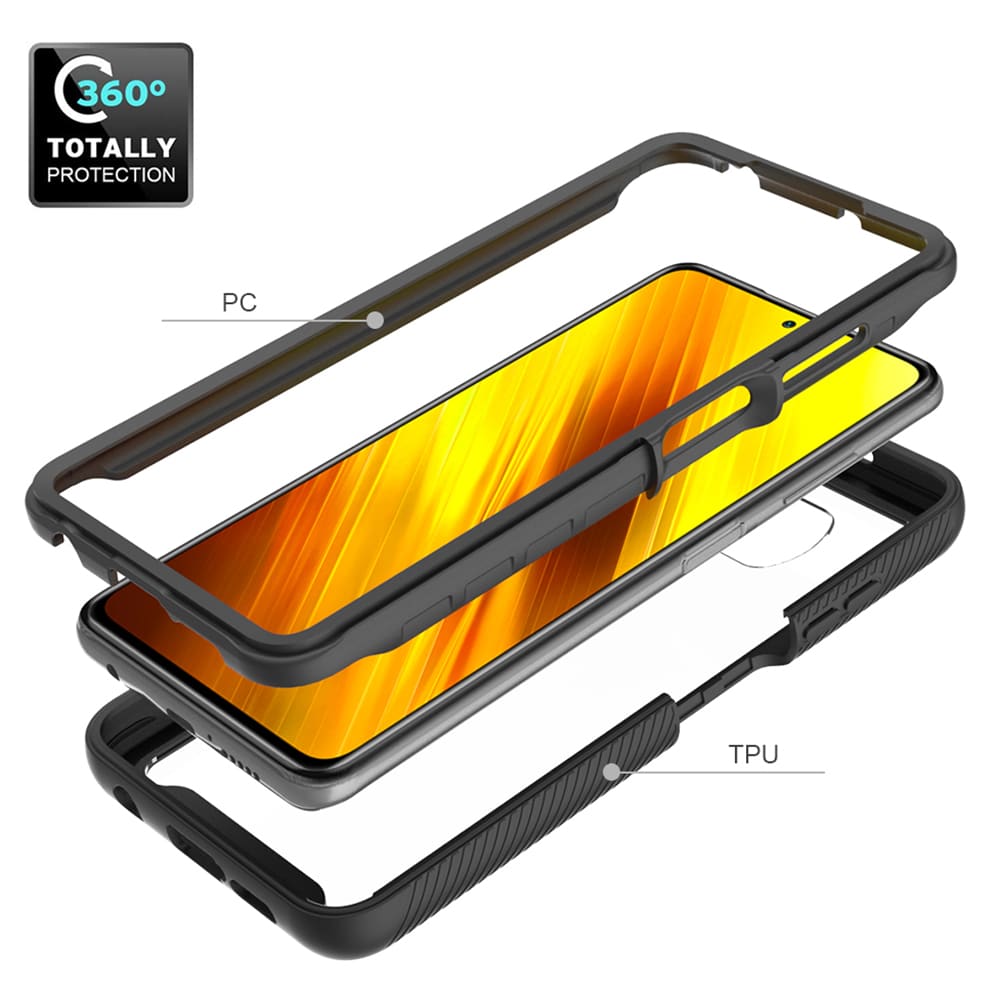 Techsuit - Defense360 Pro + Screen Protector - Xiaomi Poco X3 / Poco X3 NFC / Poco X3 Pro - crna