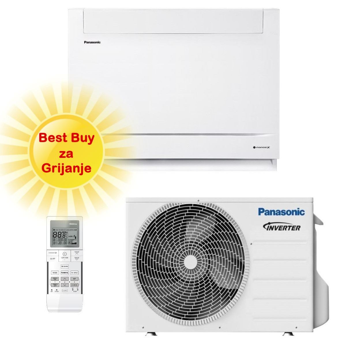 PANASONIC KLIMA UREĐAJ 3,5kW KIT-Z35UFE - Podna/parapetna Inverter +, za prostor do 35m2, A++ energetska klasa, R-32