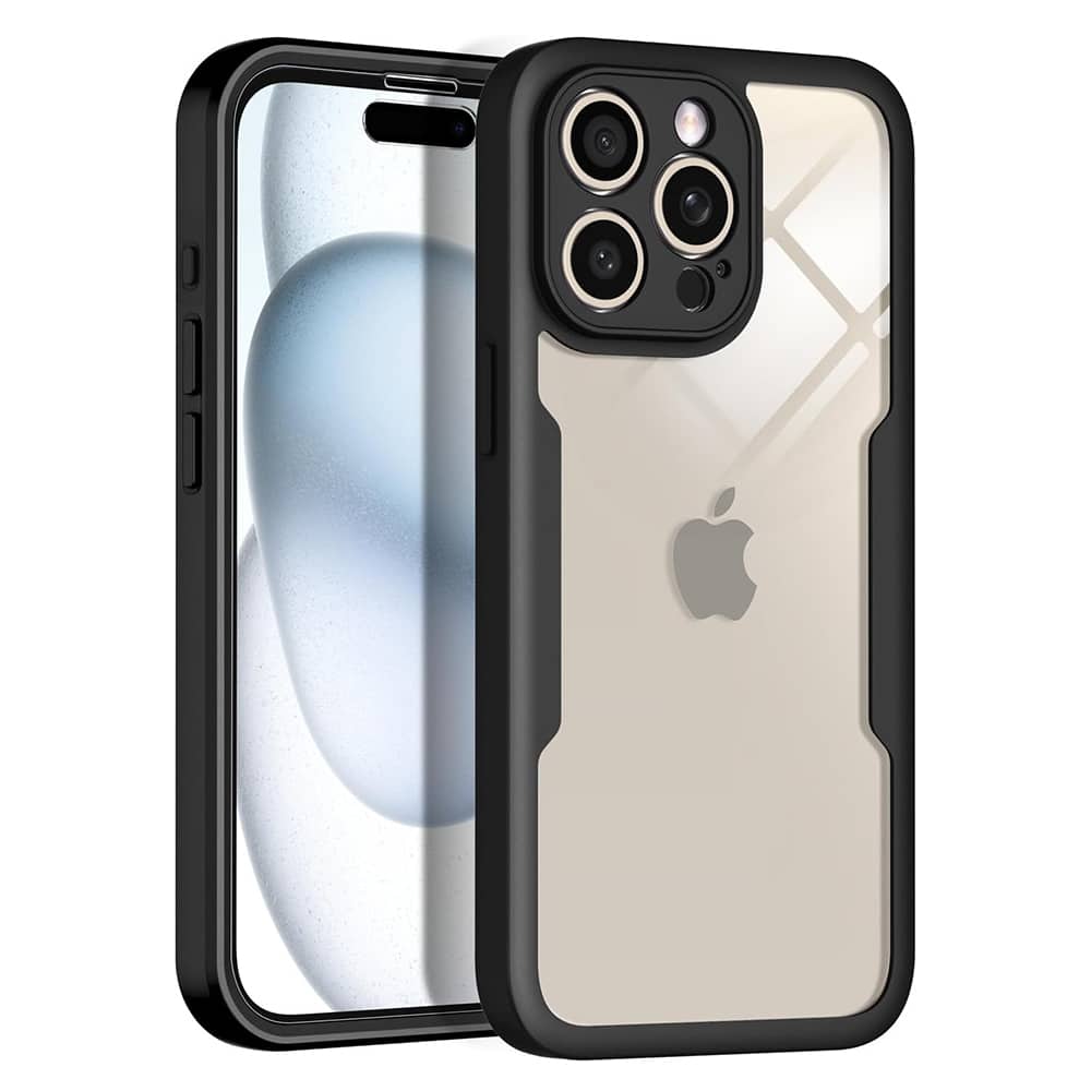 Techsuit – ColorVerse 360 Series obostrana zaštitna maska za iPhone 14 Pro – crna
