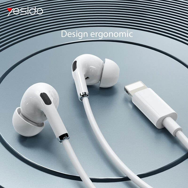 Yesido - Stereo slušalice (YH-36) - In-ear, Lightning, 1,2 m - Bijele