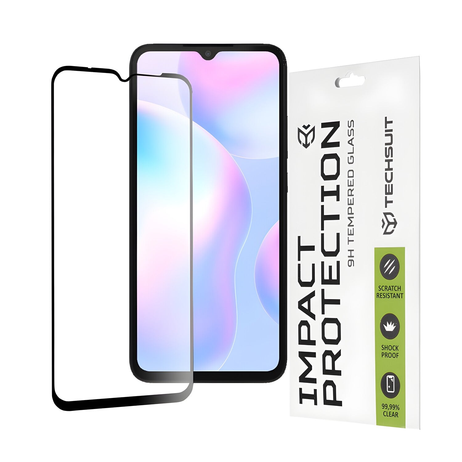 Techsuit zaštitno celoplošno staklo 111D za Xiaomi Redmi 9/Redmi 9A/Redmi 9AT/Redmi 9C/Redmi 10A - Crna KP36618