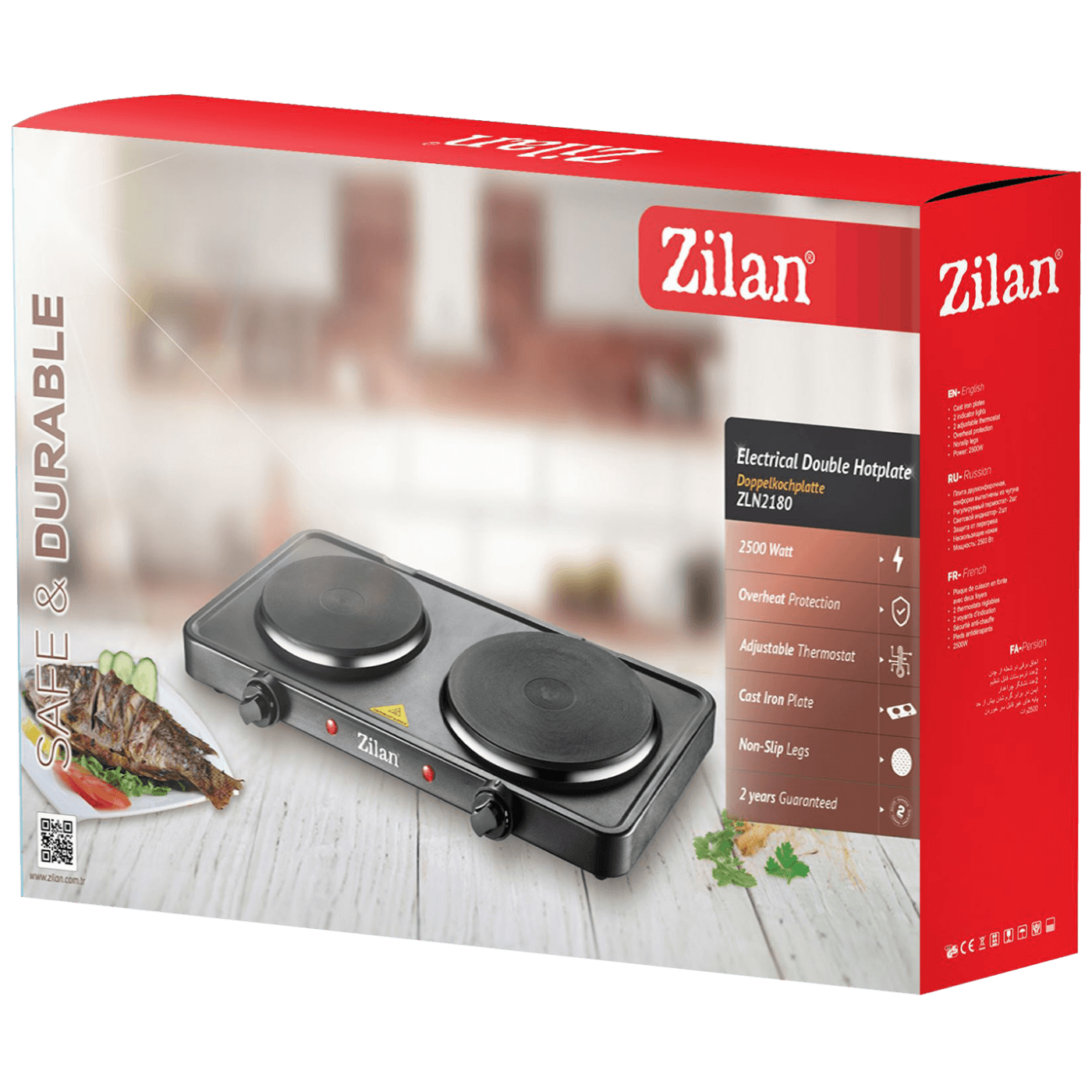 Zilan Električno kuhalo, 2 ploče - 15.5/18.5 cm, 2500 W, crna - ZLN2181 (ZLN2180/BK)