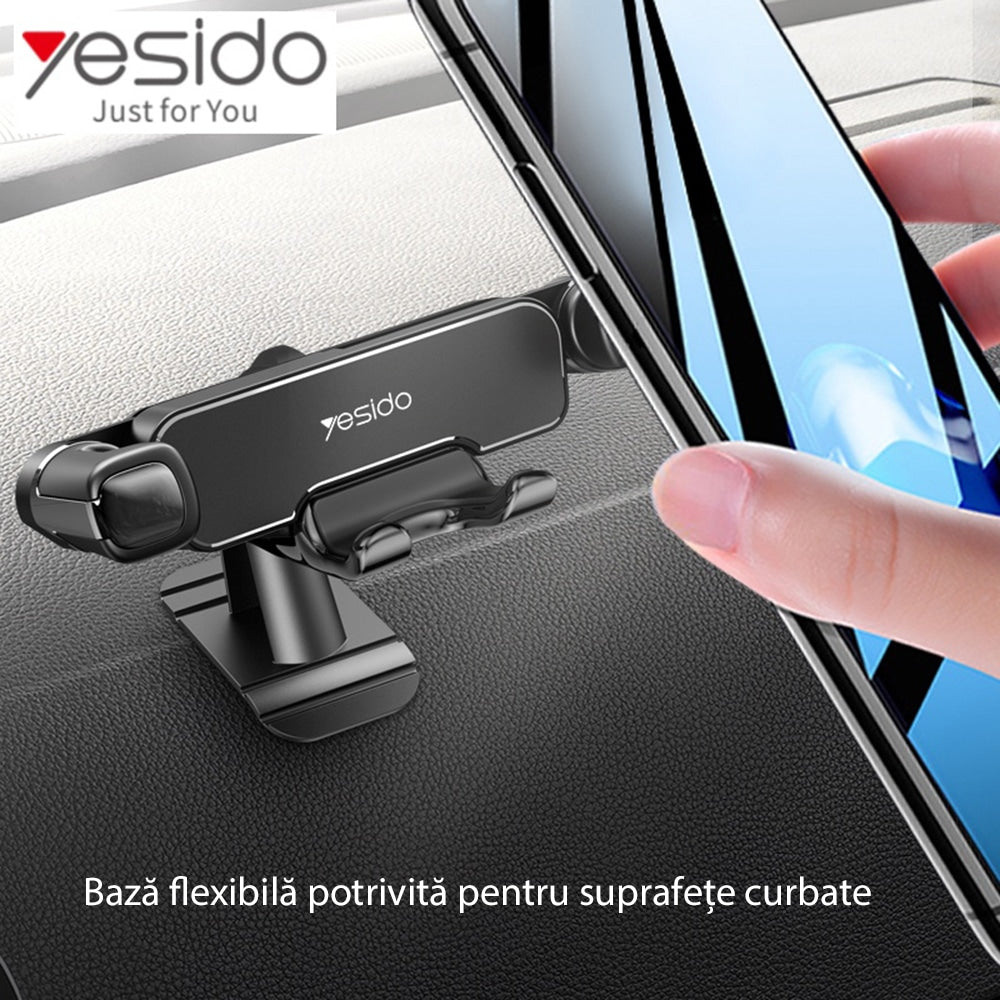Yesido - Auto držač (C90) s Gravity Gripom za instrument ploču - crni