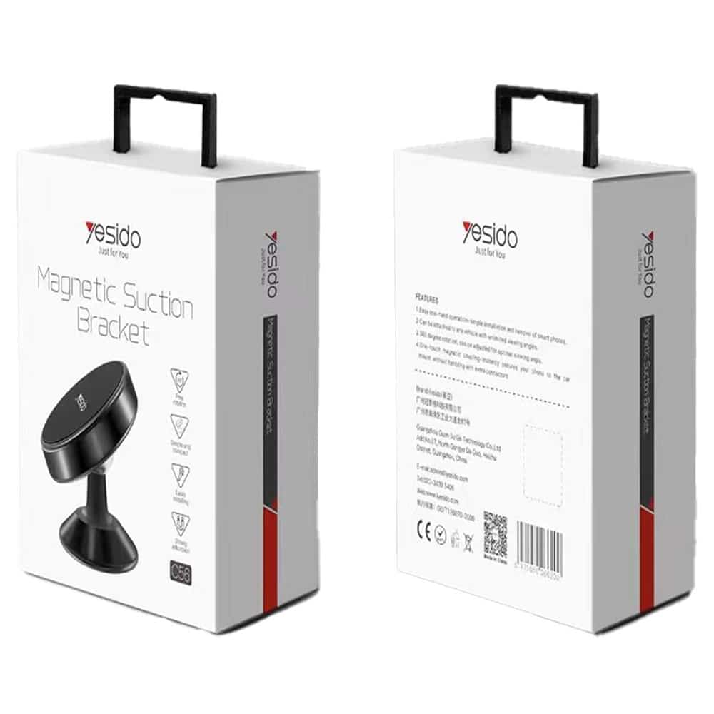 Yesido - Auto držač (C56) - Gravity Grip, kut rotacije 360°, za kontrolnu ploču - crna