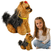 Interactive Plush Dog Soft fur Breed Yorkshire terrier Stroke its head and learn its functions