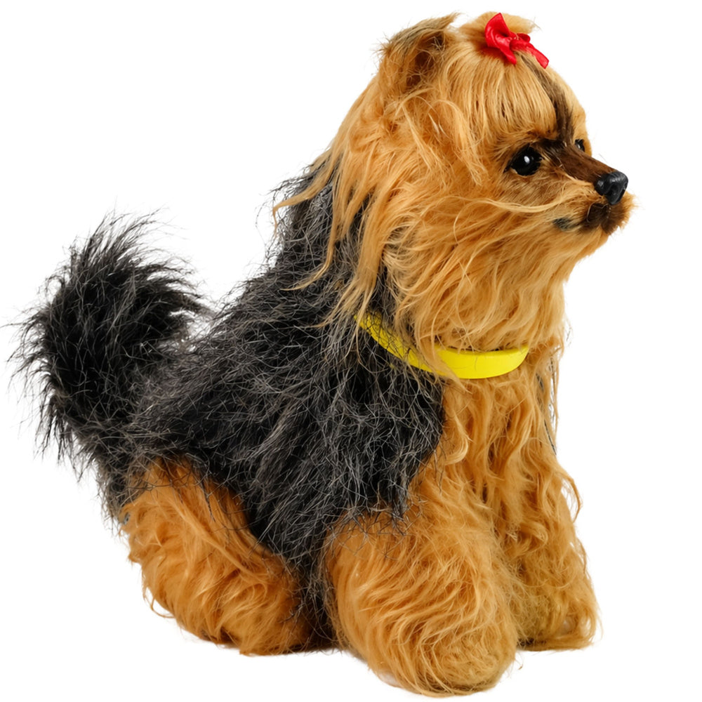 Interactive Plush Dog Soft fur Breed Yorkshire terrier Stroke its head and learn its functions
