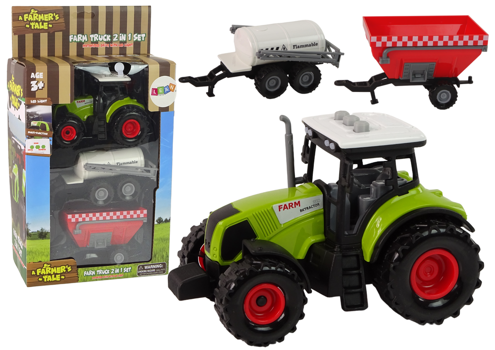 Set za igru poljoprivredni traktor + 2 poljoprivredna stroja