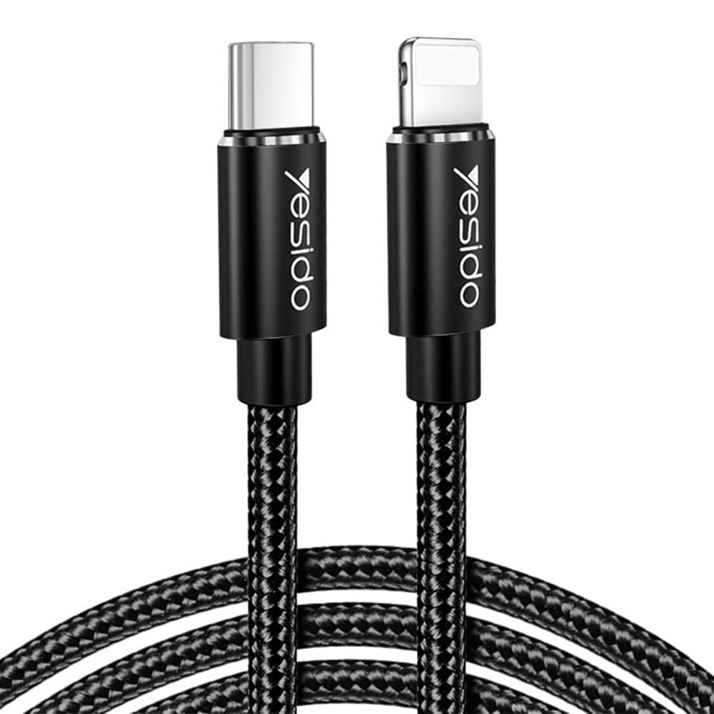 Yesido - Podatkovni kabel (CA-56) - Type-C na Lightning, 18W, 2.4A, 1.2m - crni