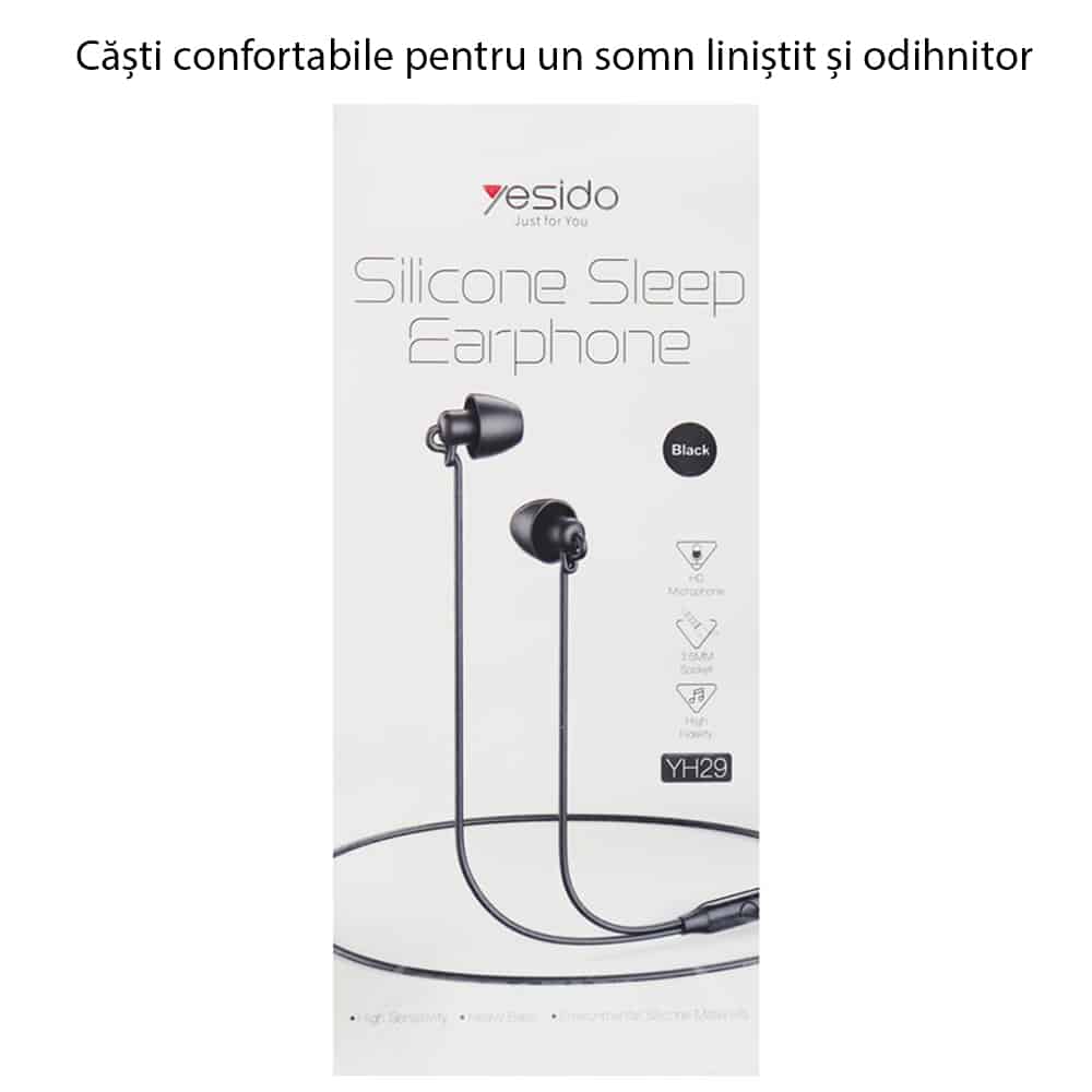 Yesido - Stereo slušalice (YH29) - Jack 3,5 mm s mikrofonom, 1,2 m - crne