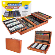 Large Professional Painting Set in a wooden carrying case 174 pieces