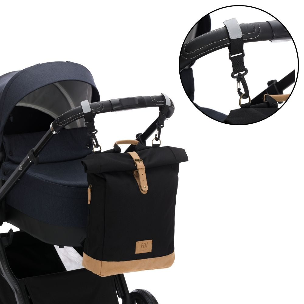 Fillikid torba/ruksak za mamu Rolltop Berlin, black