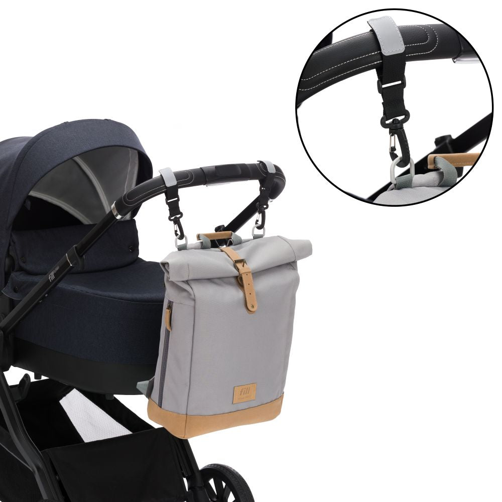 Fillikid torba/ruksak za mamu Rolltop Berlin, stone grey