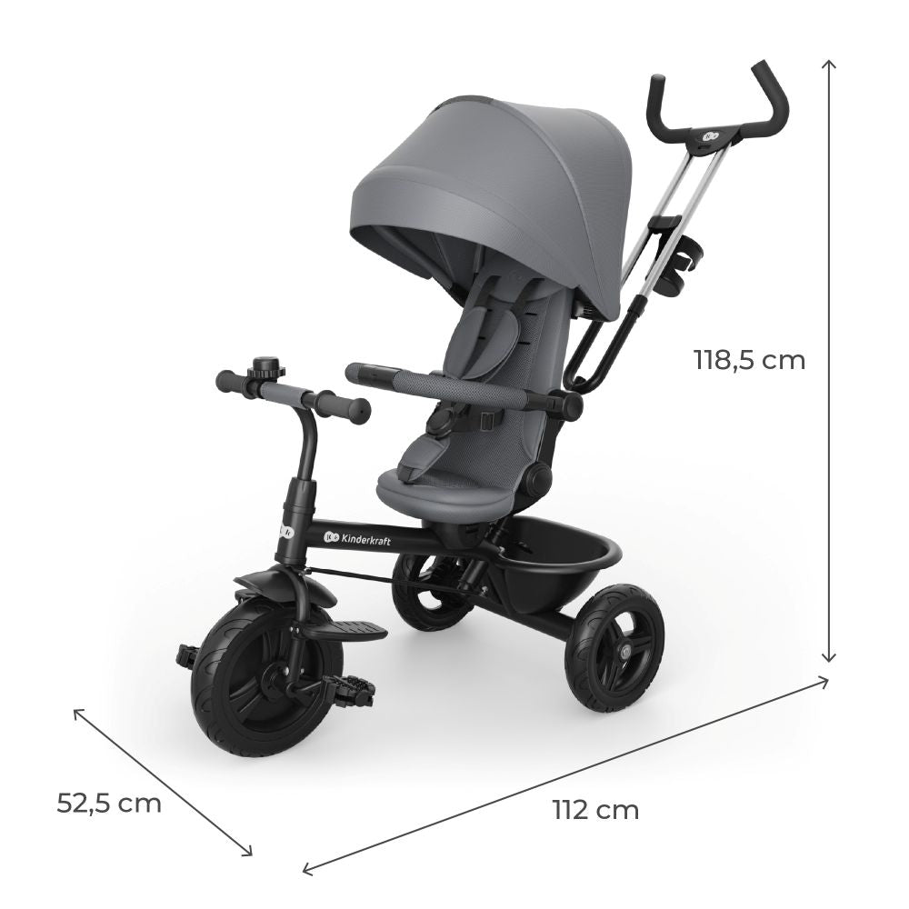 Kinderkraft Tricikl Aston 2 Plus, Grey