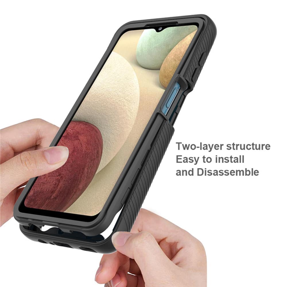 Techsuit – Defense360 Pro + Screen Protector – Samsung Galaxy A12 - crna