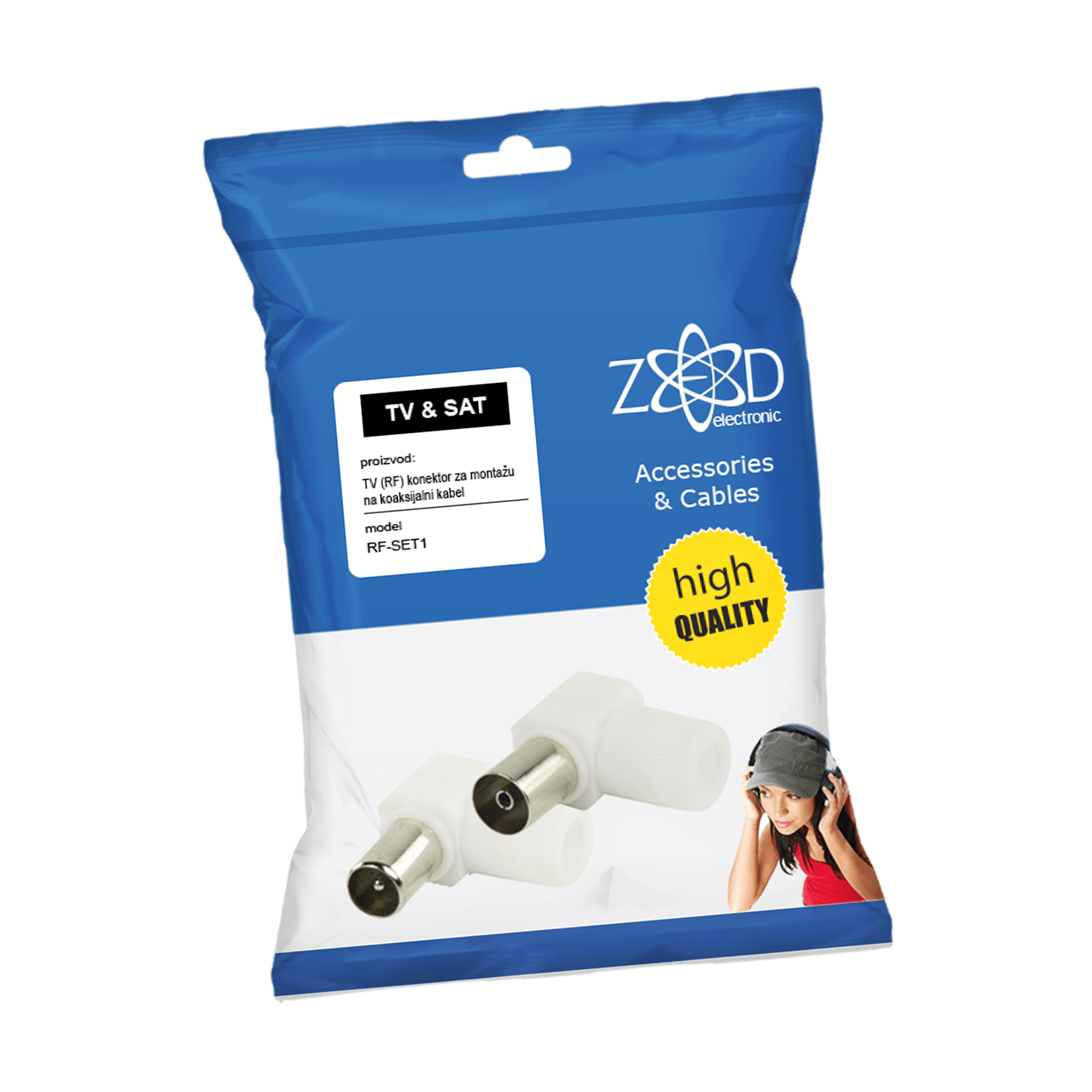 ZED electronic RF utikač + RF utičnica plastična - RF-SET1