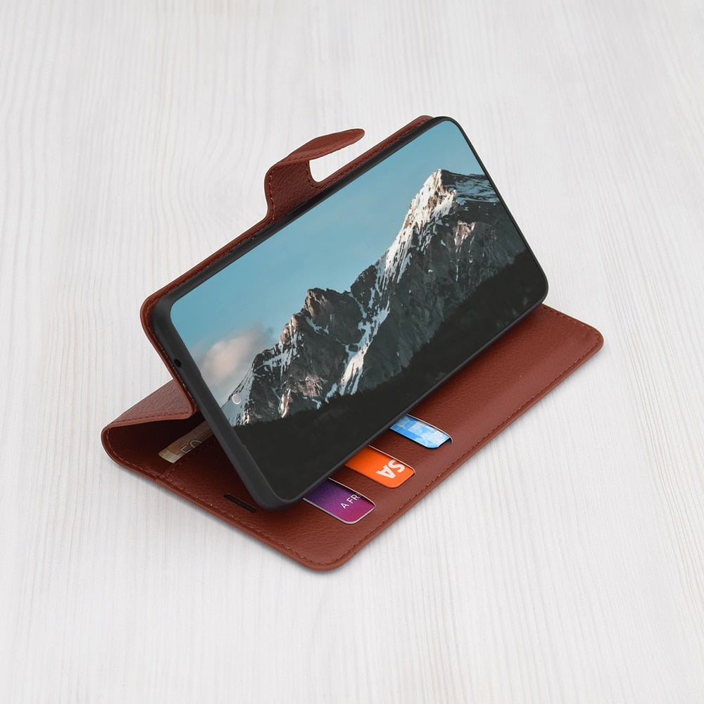 Techsuit Leather Folio preklopna maska za Honor 200 - smeđa