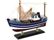 Kolekcionarski model ribarskoga broda 22 cm - tamno plavo/bijeli