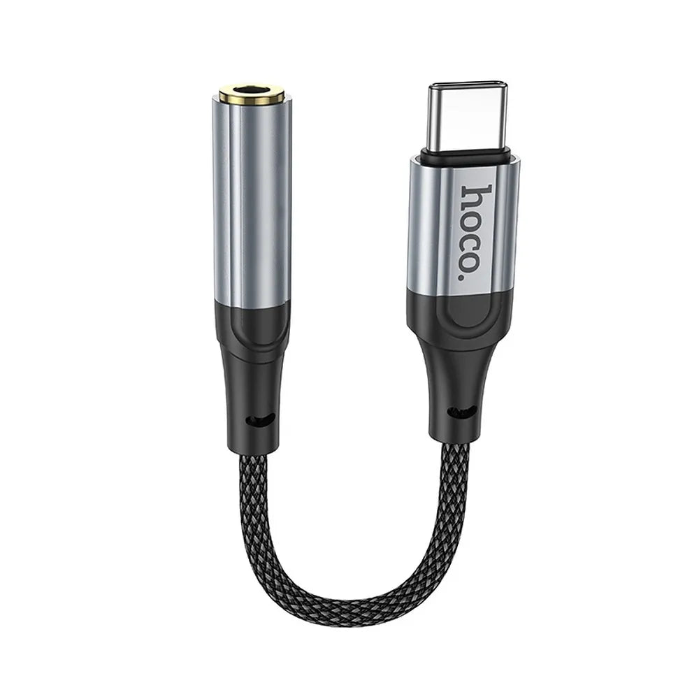 HOCO AUX adapter Type - C na Jack 3,5 mm LS36 12 cm crni