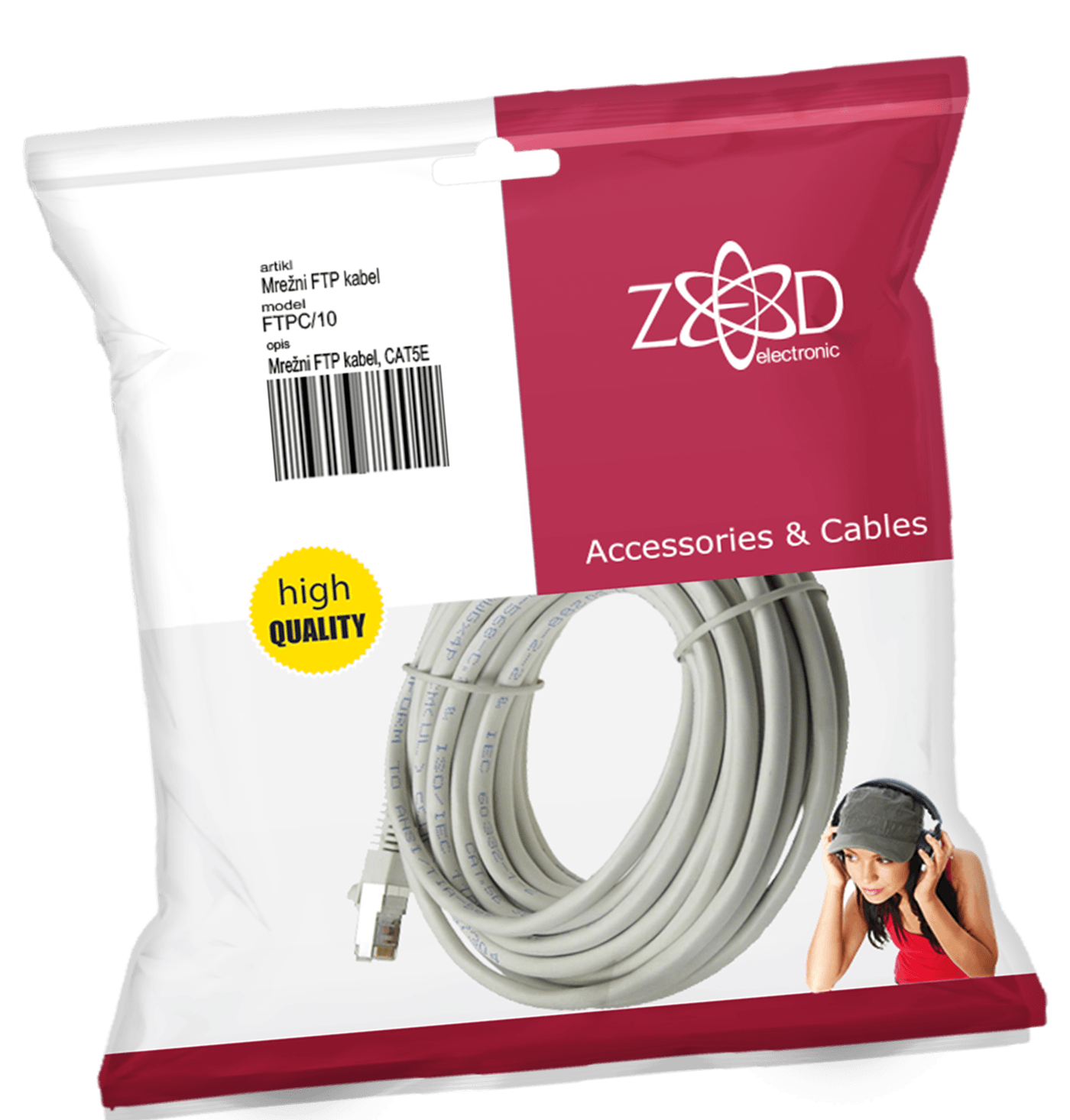 ZED electronic Mrežni FTP kabel, CAT5E, 10 met - FTPC/10