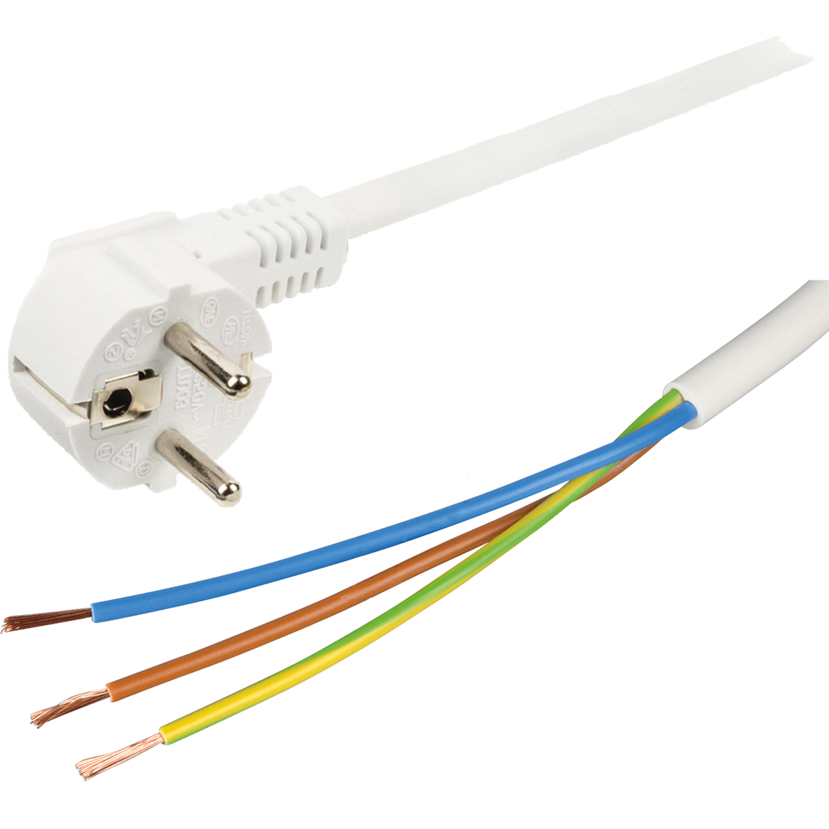 home Produžni kabel, 6 utičnice, prekidač, 1.5mm², 3 met, bijeli - NV 6K-3/WH/1,5