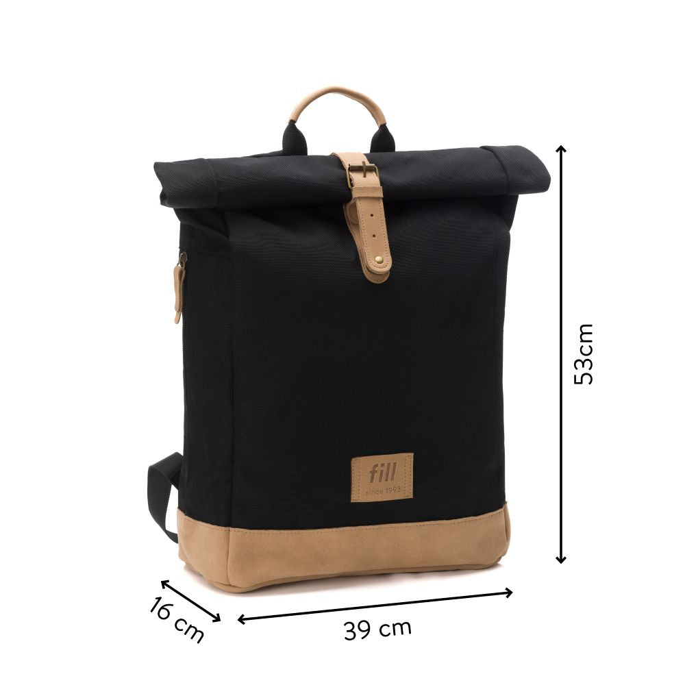 Fillikid torba/ruksak za mamu Rolltop Berlin, black