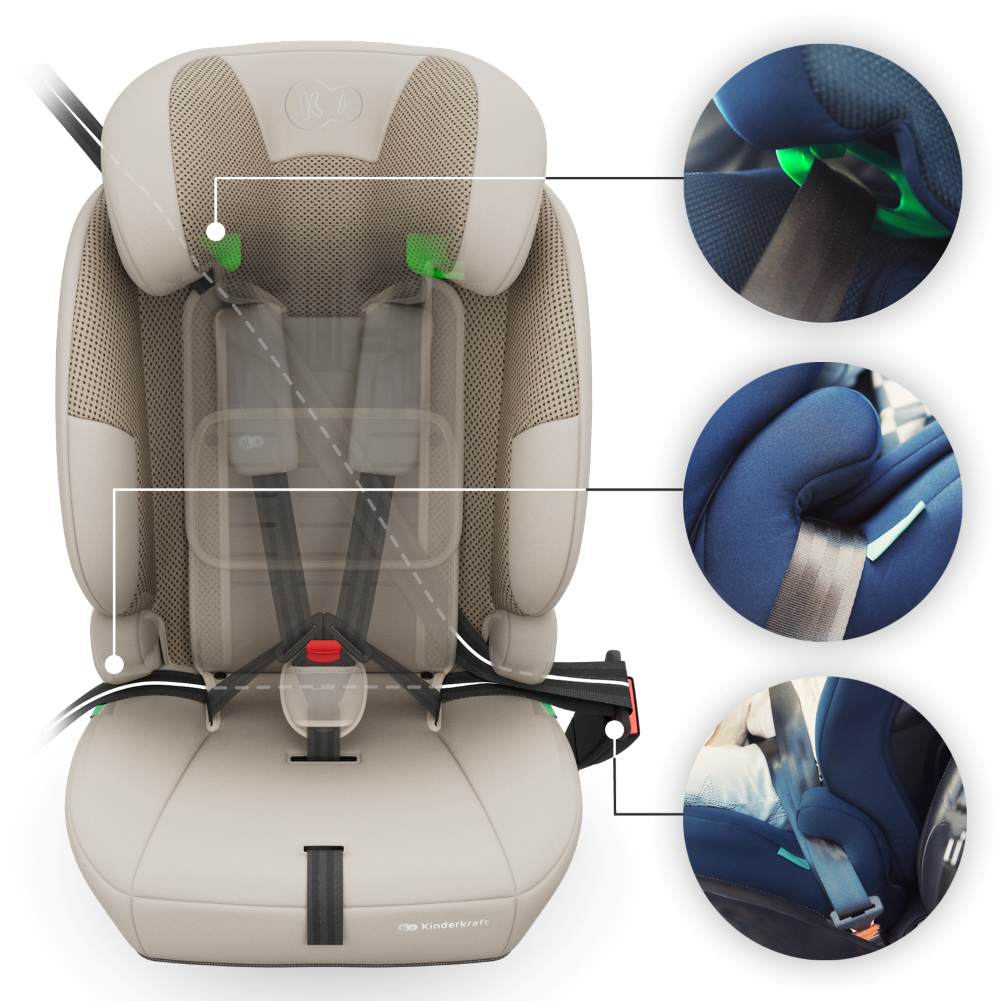 Kinderkraft autosjedalica Comfort Up 2 plus i-Size 9-36 kg (76-150 cm) bez Isofix-a, Beige