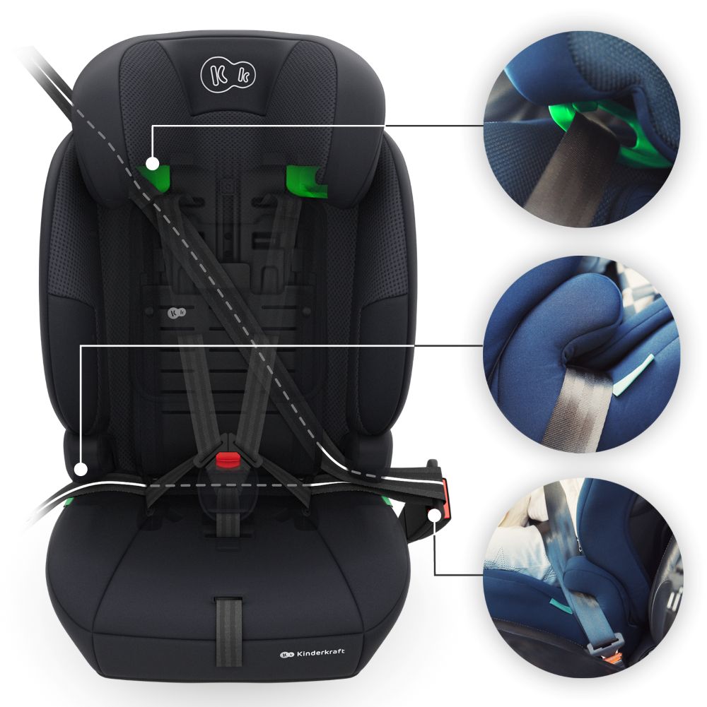 Kinderkraft autosjedalica Comfort Up 2 plus i-Size 9-36 kg (76-150 cm) bez Isofix-a, Black